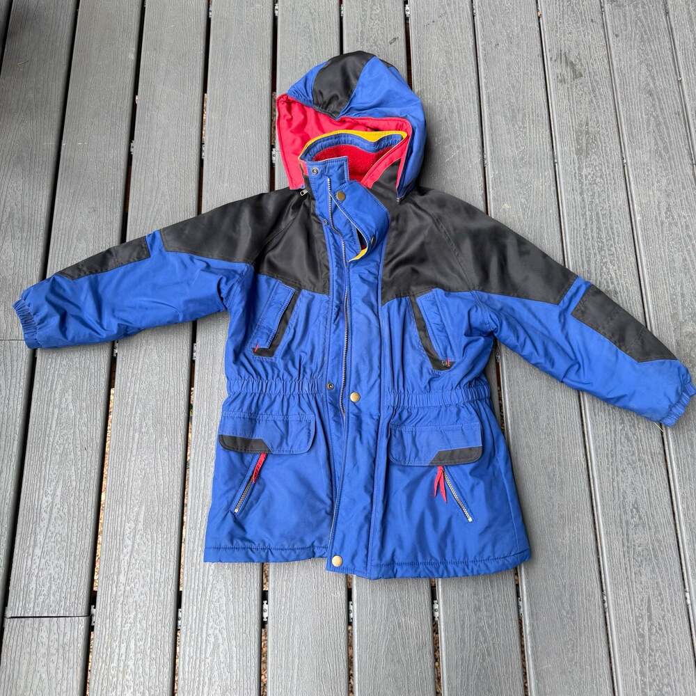 Class Club Vintage Boys Colorblock Winter Ski Jacket Size Large 14/16